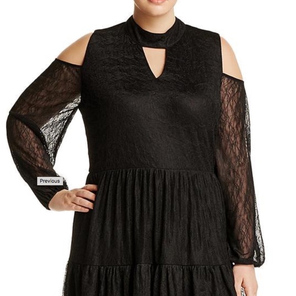 Torrid Dresses & Skirts - LYSSE Black Floral Cold Shoulder Mock Neck, 1X NWT
